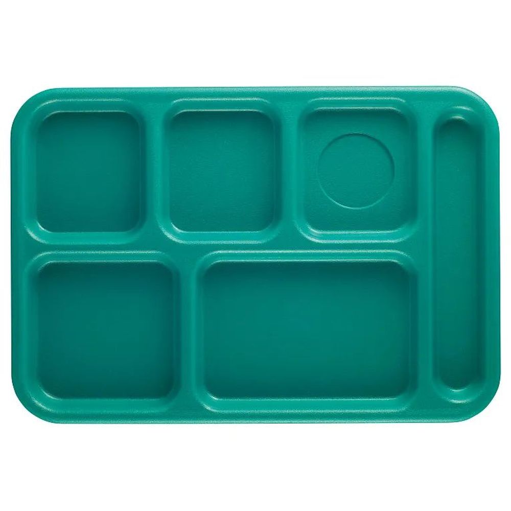Cambro Budget Teal Abs Plastic 6 Compartment School Tray, 14.5 X 10 X 3/4 Inch -- 24 Per Case