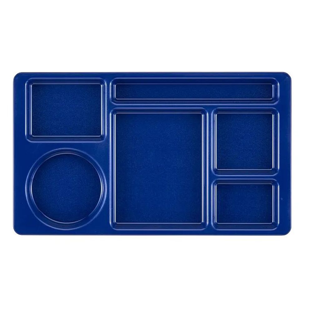 Cambro Camwear Navy Blue Polycarbonate 2 X 2 Six Compartment School Tray, 15 X 8 3/4 Inch -- 24 Per Case