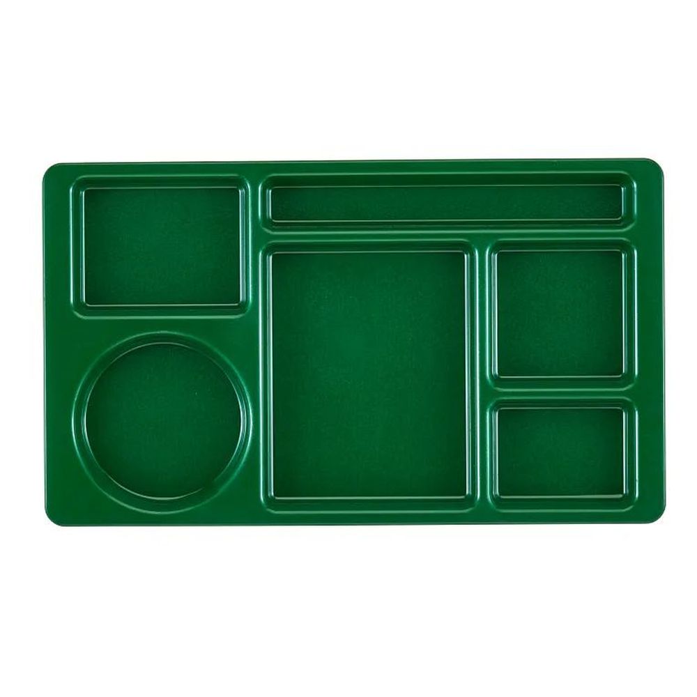Cambro Camwear Sherwood Green Polycarbonate 2 X 2 Six Compartment School Tray, 15 X 8 3/4 Inch -- 24 Per Case