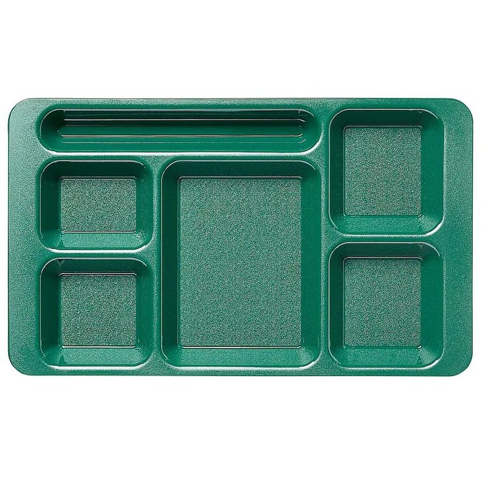 Cambro Camwear Sherwood Green Polycarbonate 2 X 2 Compartment School Tray, 15 X 9 Inch -- 24 Per Case