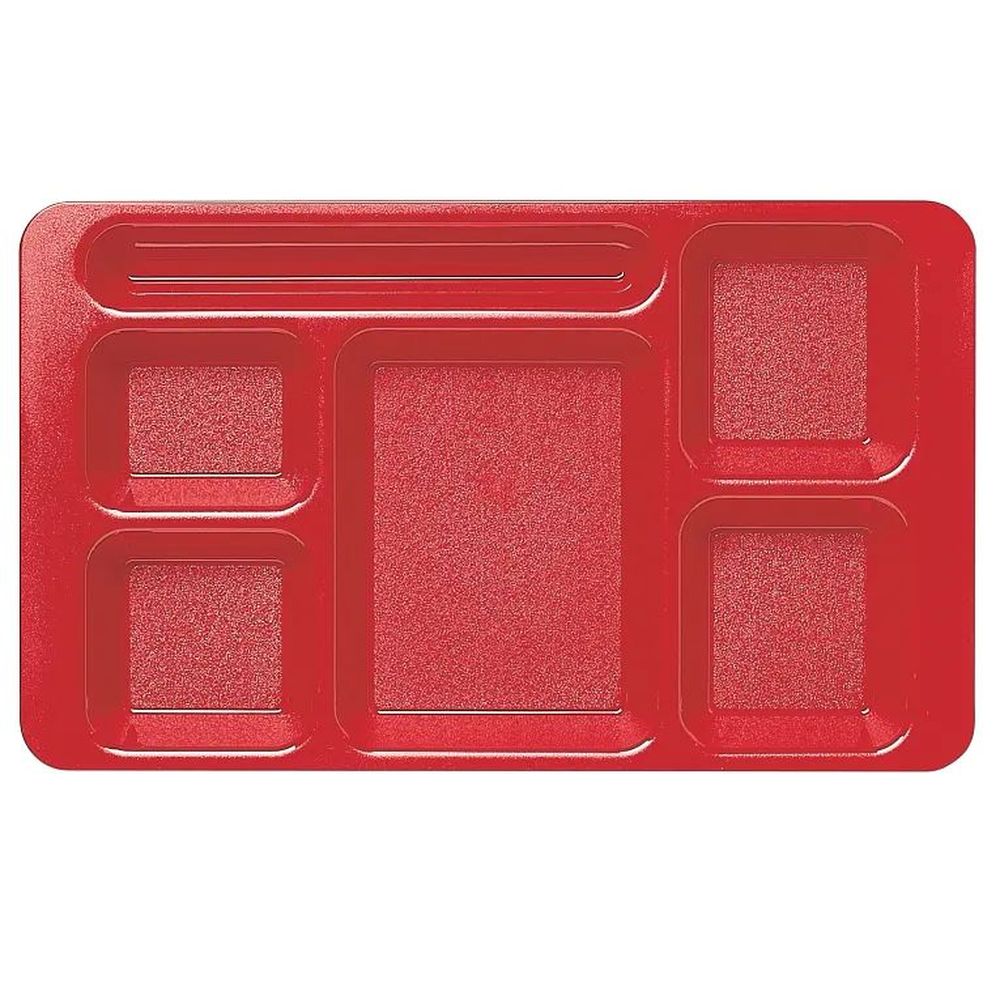 Cambro Camwear Red Polycarbonate 2 X 2 Compartment School Tray, 15 X 9 Inch -- 24 Per Case