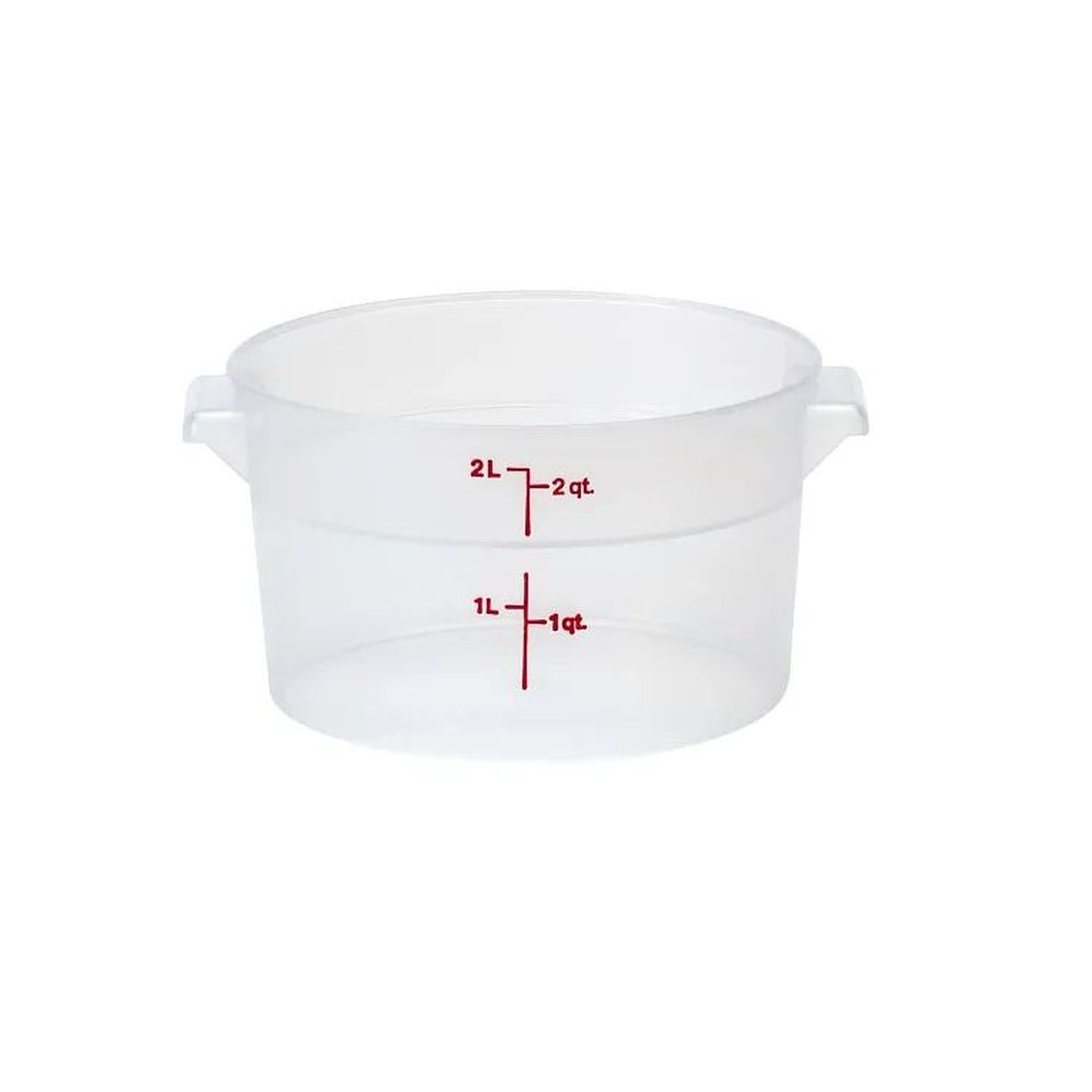 Cambro Camrounds Classic Series Translucent Plastic Round Food Storage Container, 2 Quart Capacity -- 12 Per Case