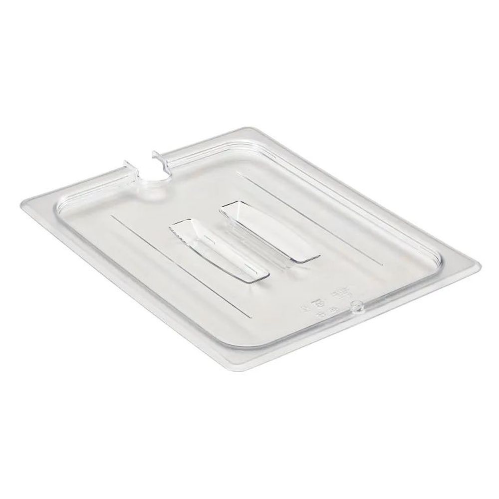 Cambro Camwear Clear Polycarbonate Half Size Notched Cover With Handle For Gn 1/2 Food Pan, 12 3/4 X 10 7/16 Inch -- 6 Per Case
