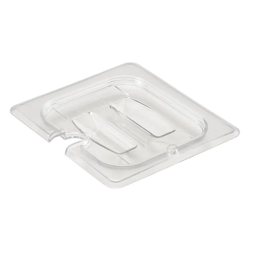 Cambro Camwear Clear Polycarbonate Sixth Size Notched Cover With Handle For Gn 1/6 Food Pan, 6 15/16 X 6 3/8 Inch -- 6 Per Case