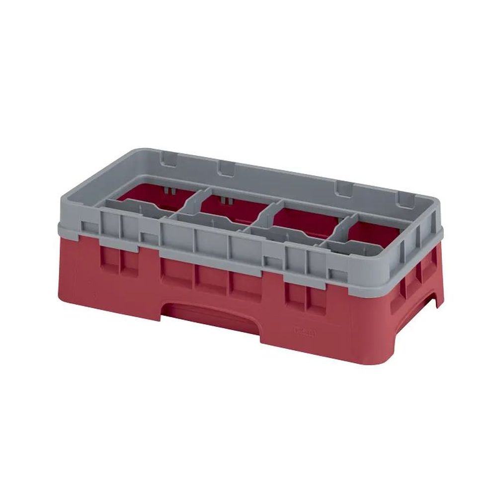Cambro Camrack Cranberry Plastic Half Size 8 Compartment Glass Rack For 4 1?16 X 3 5/8 Inch Glass, 19 3/4 X 10 X 5 5/8 Inch -- 5 Per Case