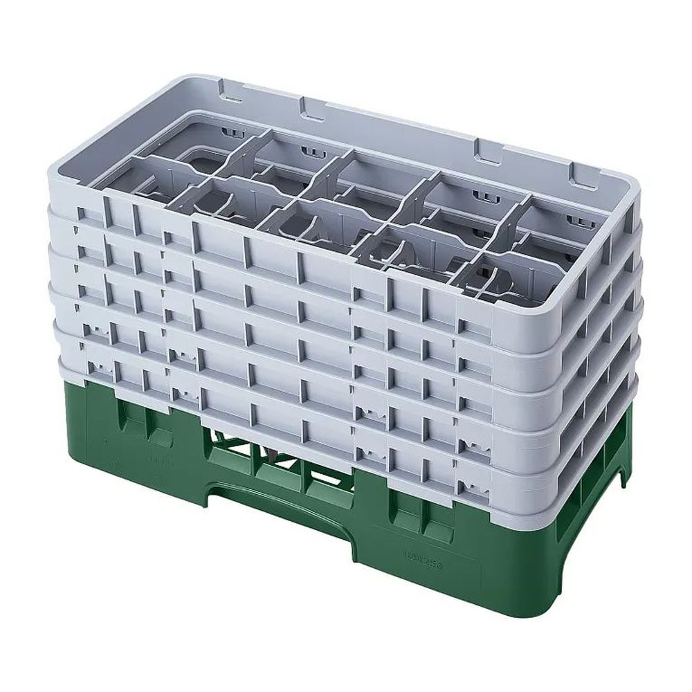 Cambro Camrack Sherwood Green Plastic Half Size 17 Compartment Glass Rack For 2 7?8 X 10 1/8 Inch Glass, 19 3/4 X 10 X 12 1/8 Inch -- 2 Per Case