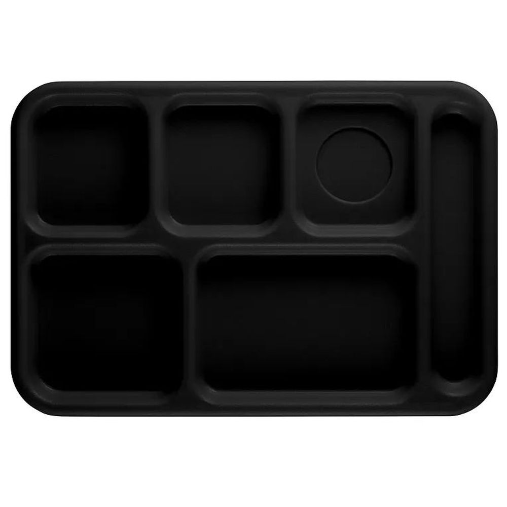 Cambro Camwear Black 6 Compartment Serving Tray, 10 X 14 1/2 X 3/4 Inch -- 24 Per Case