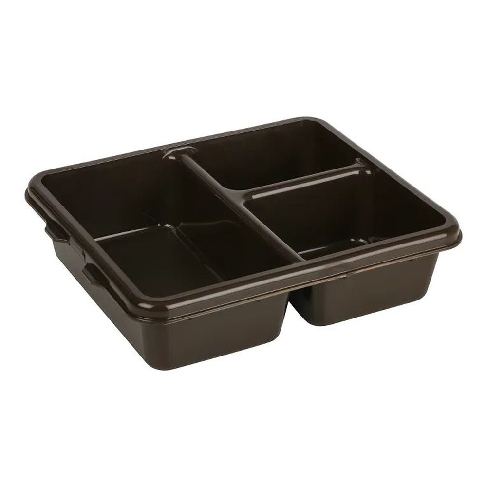 Cambro Dark Brown Co-polymer 3 Compartment Meal Delivery Tray, 11 X 9 X 2 9/16 Inch -- 24 Per Case
