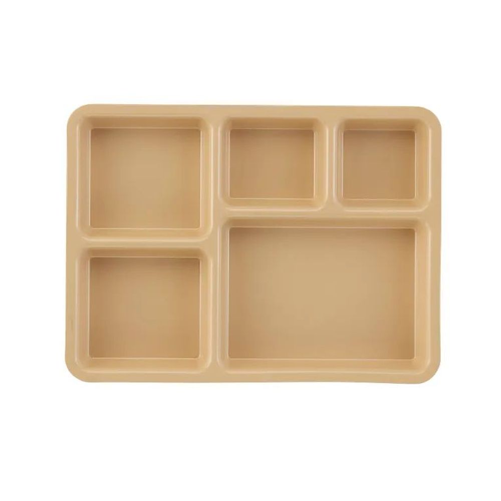 Cambro Tan Co Polymer 5 Compartment Base Tray On Tray Meal Delivery Tray, 14 3/8 X 10 9/16 X 1 1/4 Inch -- 24 Per Case