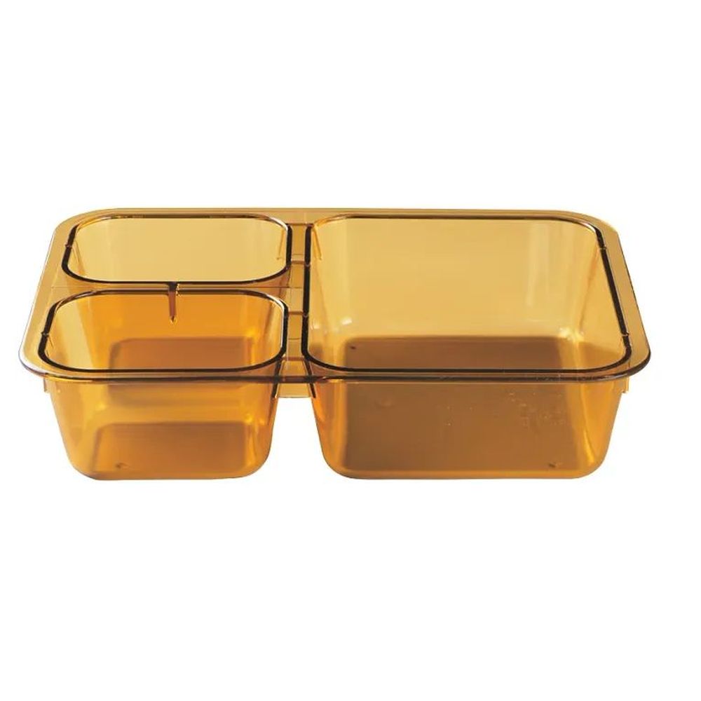 Cambro Amber Heat Resistant Plastic 3 Compartment Meal Delivery Insert Tray, 6 5?16 X 8 11?16 X 1 7?8 Inch -- 24 Per Case