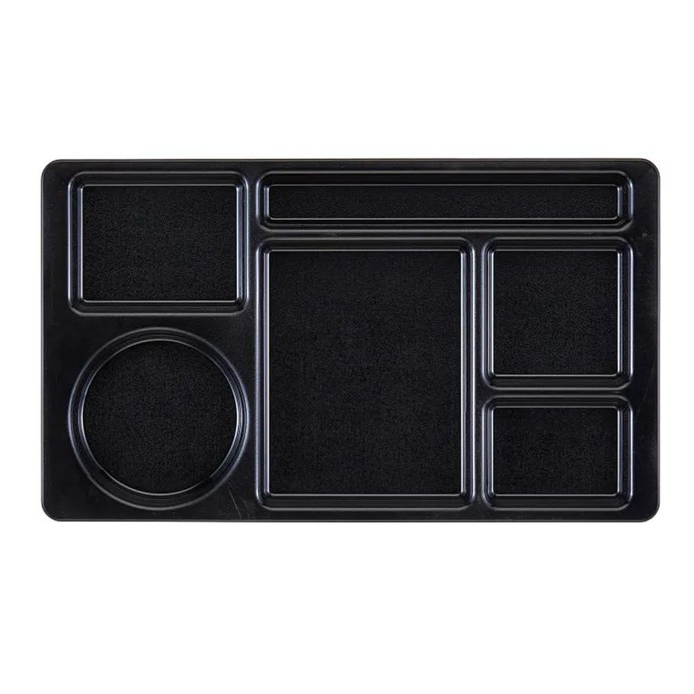 Cambro Camwear Black Polycarbonate 2 X 2 Six Compartment School Tray, 15 X 8 3/4 Inch -- 24 Per Case