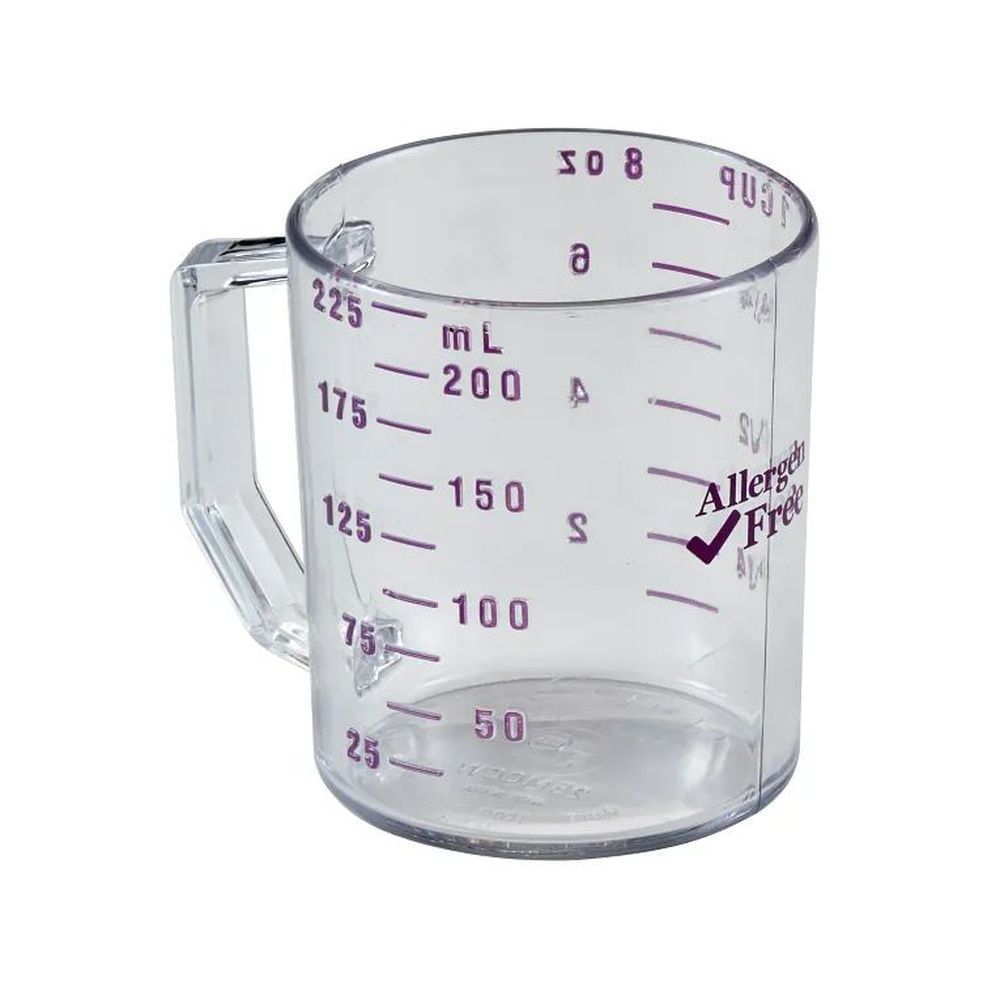 Cambro Camwear Clear Polycarbonate Measuring Cup With Allergen Free Purple Graduation, 1 Quart Capacity -- 12 Per Case