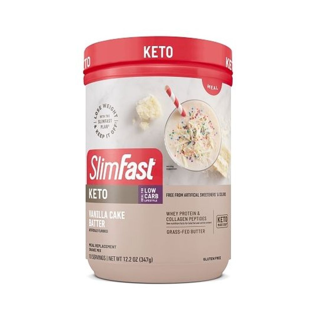 Slimfast Keto Vanilla Cake Batter Meal Replacement Shake Mix, 347 Gram -- 2 Per Case