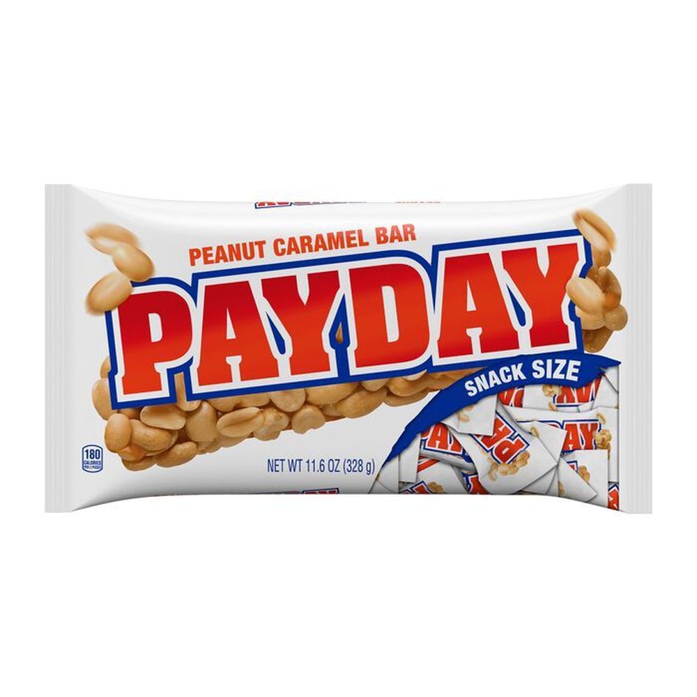 Payday Peanut Caramel Snack Size Candy Bar - Laydown Bag, 11.6 Ounce -- 12 Per Case