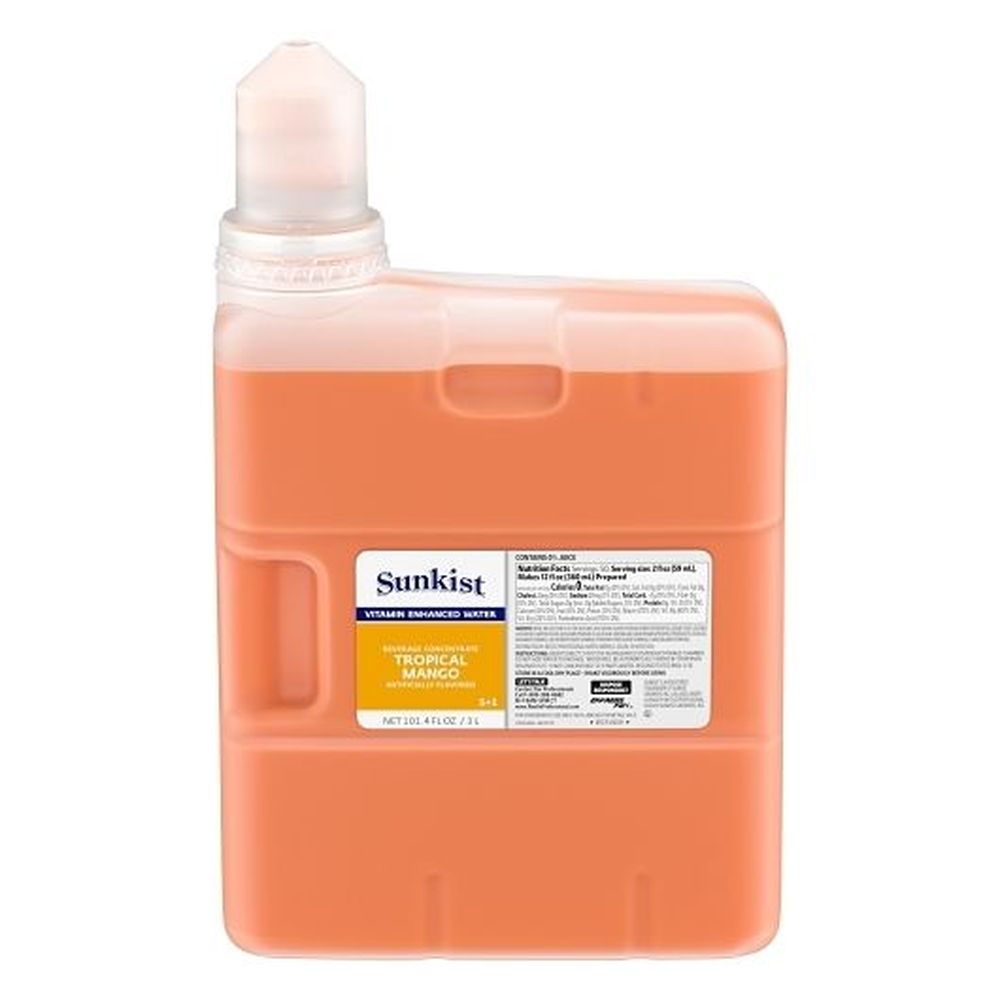 Sunkist Tropical Mango Flavor Infused Water Beverage, 3 Liter -- 3 Per Case