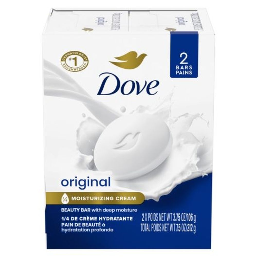 Dove Original White Beauty Bar Soap - Twin Pack, 7.5 Ounce -- 24 Per Case