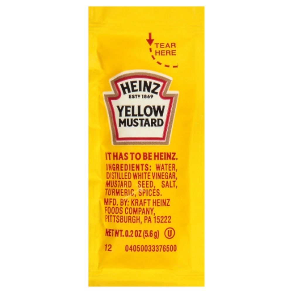 Heinz Single Serve Mild Mustard, 0.2 Ounce -- 500 Per Case