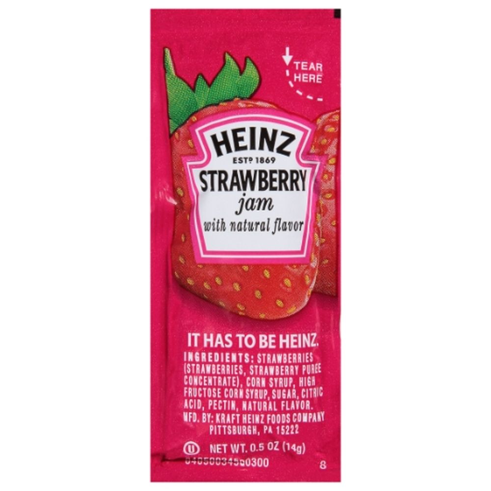 Heinz Strawberry Jam Squeeze Pouch, .5 Ounce -- 200 Per Case