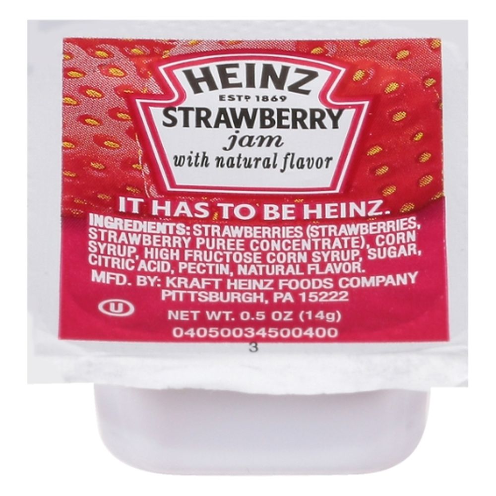 Heinz Single Serve Strawberry Jam, 0.5 Ounce Cup -- 200 Per Case