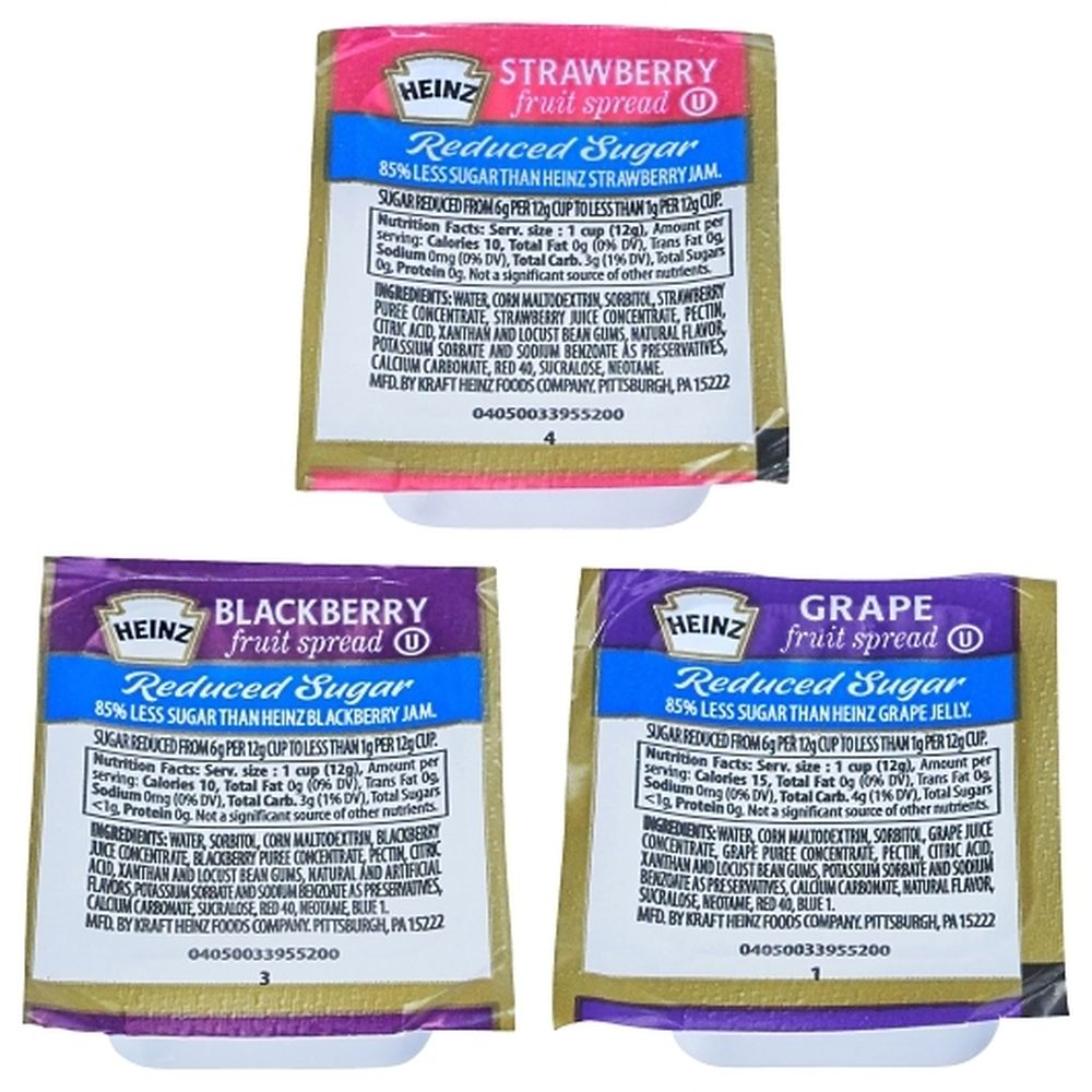 Heinz Assorted Jelly Diet Spread, 0.5 Ounce -- 200 Per Case