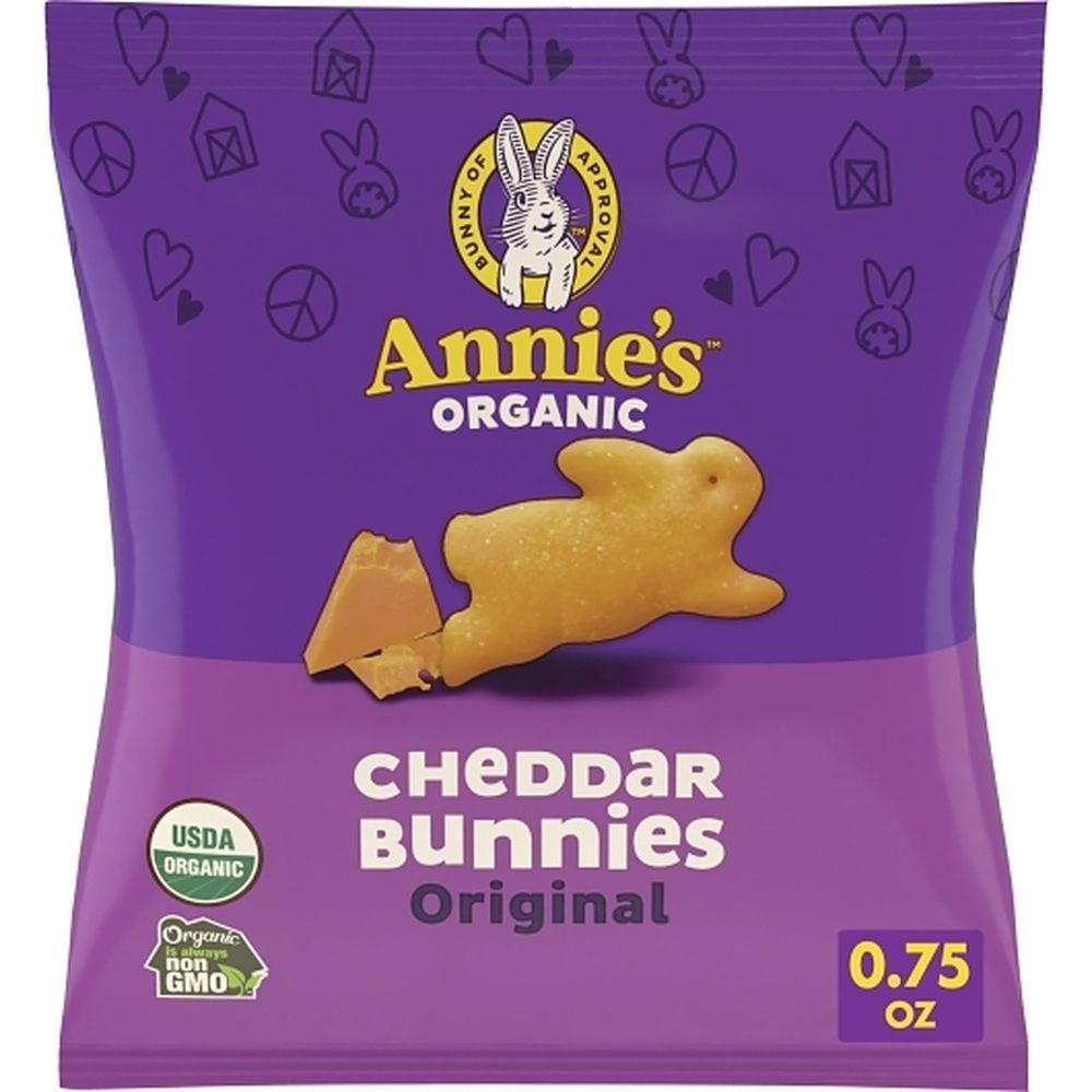 Annie's Organic Original Cheddar Bunnies Cracker, 0.75 Ounce -- 100 Per Case