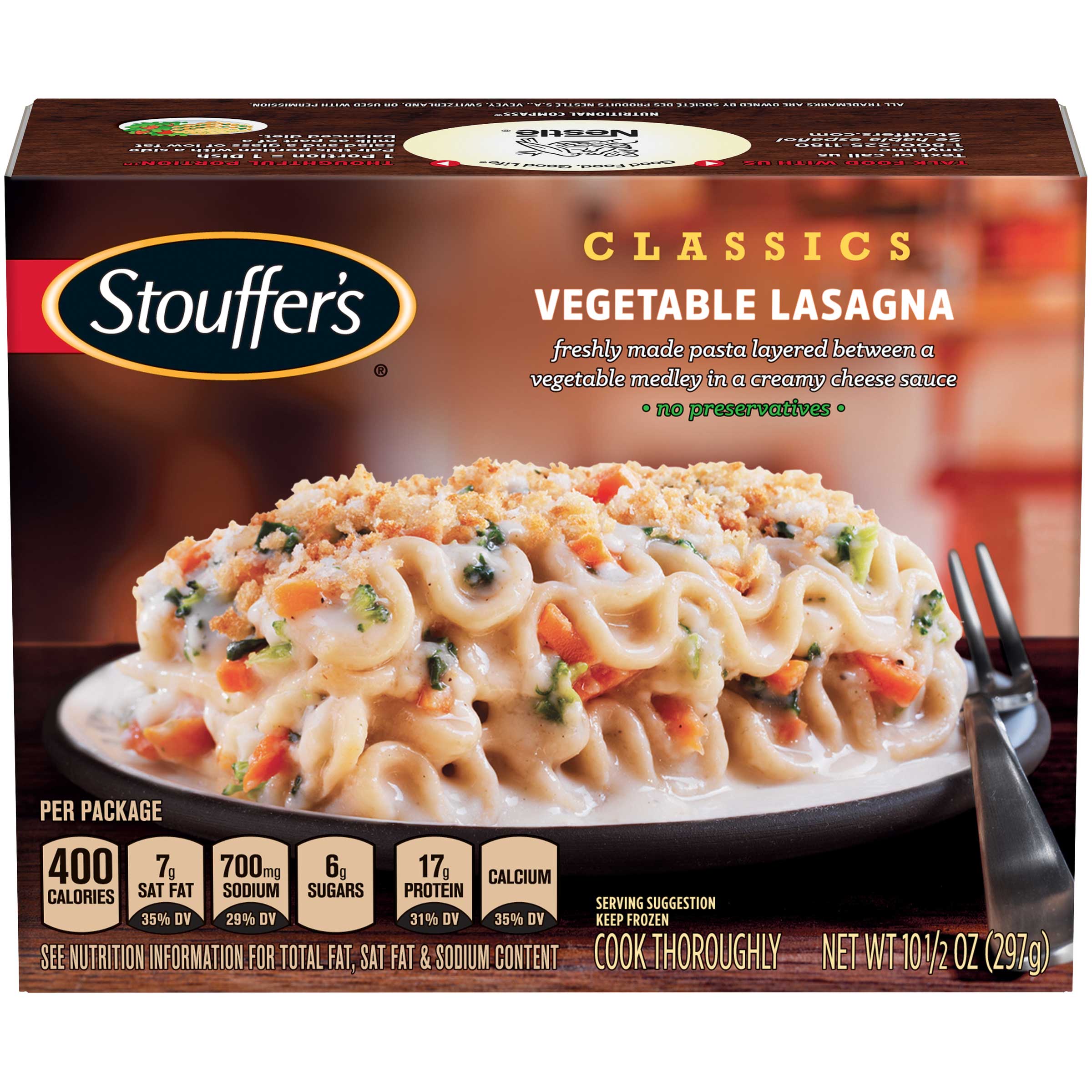Stouffer's Vegetable Lasagna, 10.5 Ounce -- 12 Per Case