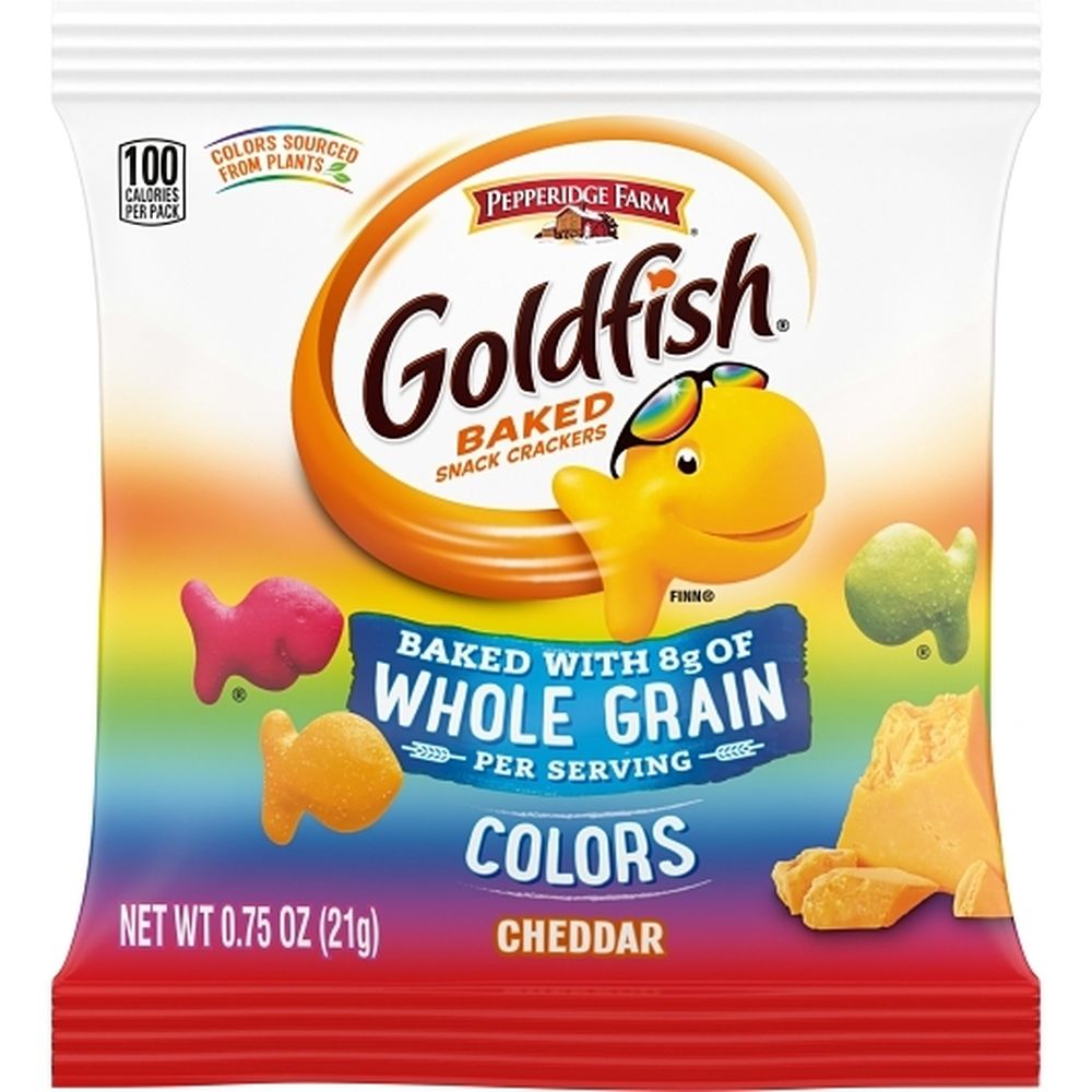 Goldfish Whole Grain Cheddar Colors Baked Snack Crackers, 0.75 Ounce -- 300 Per Case