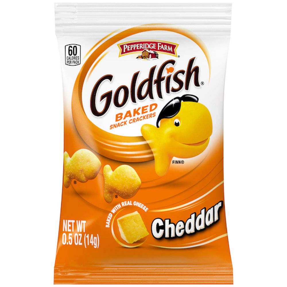 Goldfish Cheddar Baked Snack Crackers, 0.5 Ounce -- 100 Per Case