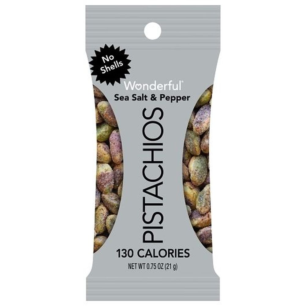 Wonderful Pistachios No Shell Sea Salt And Pepper Pistachios, 0.75 Ounce -- 96 Per Case