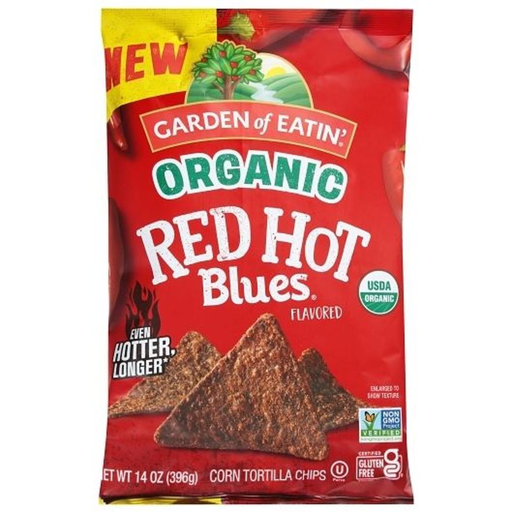 Garden Of Eatin' Organic Red Hot Blues Corn Tortilla Chips, 14 Ounce -- 12 Per Case