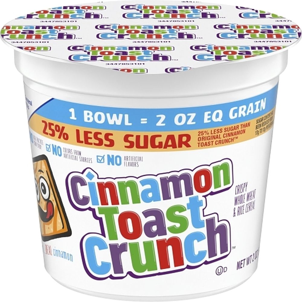 Cinnamon Toast Crunch 25 Percent Less Sugar Cereal, 2 Ounce -- 60 Per Case