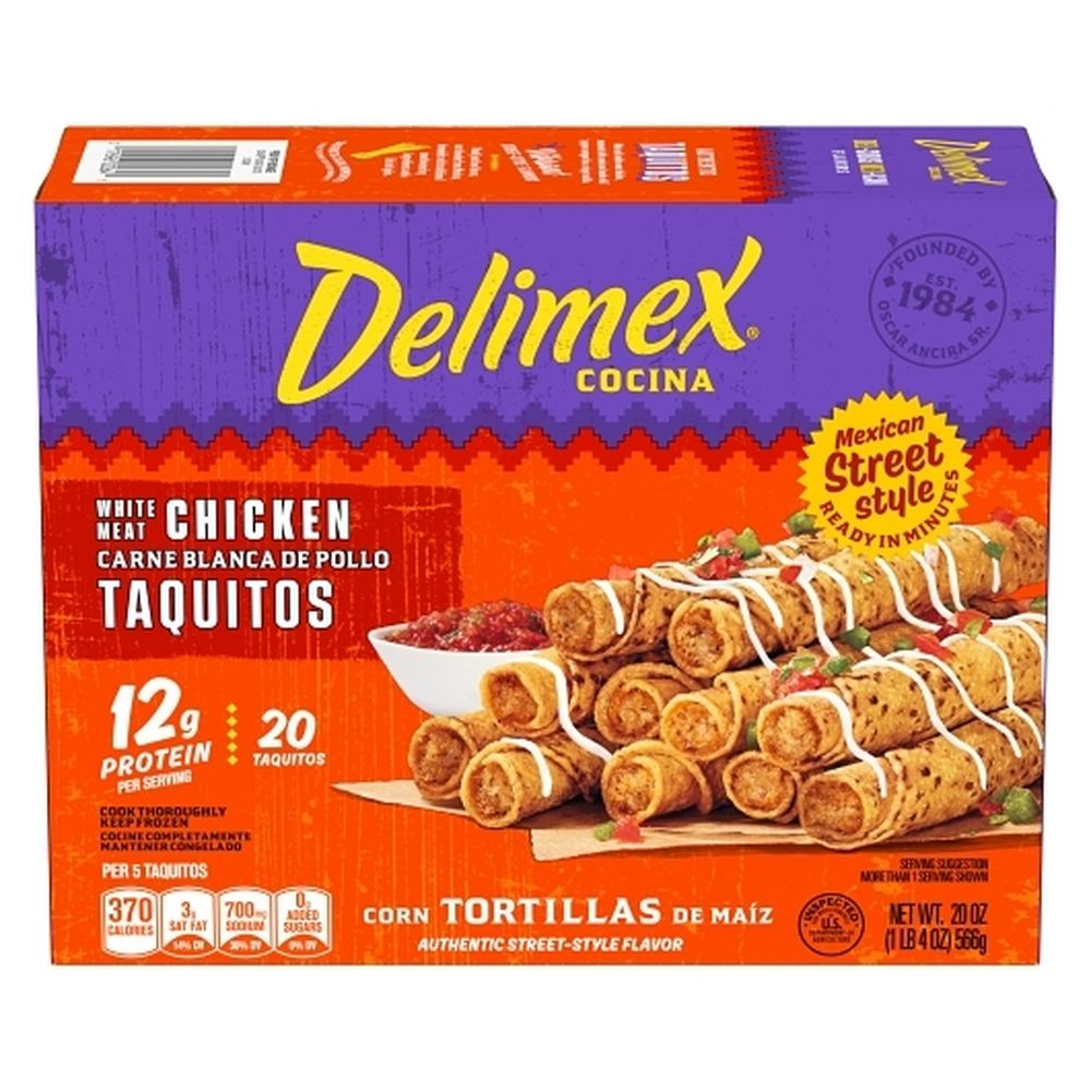Delimex Chicken Corn Taquitos, 1.25 Pound -- 4 Per Case
