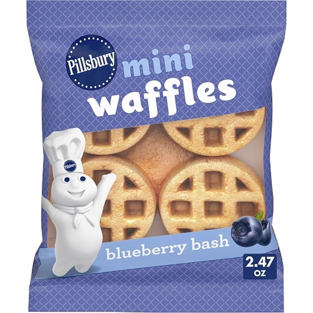 Pillsbury Blueberry Bash Mini Waffles, 2.47 Ounce -- 72 Per Case