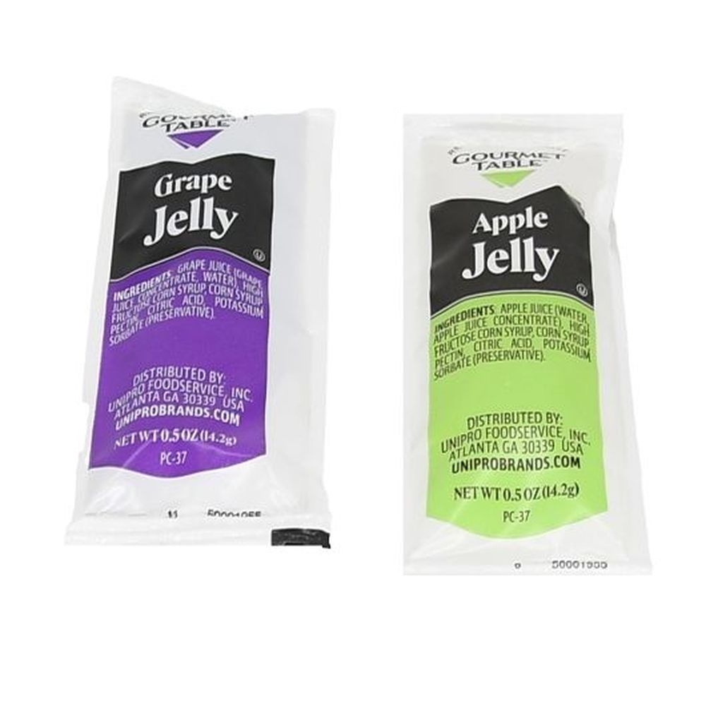 Gourmet Table Grape And Apple Jelly - Assortment Pouches, 0.5 Ounce -- 200 Per Case