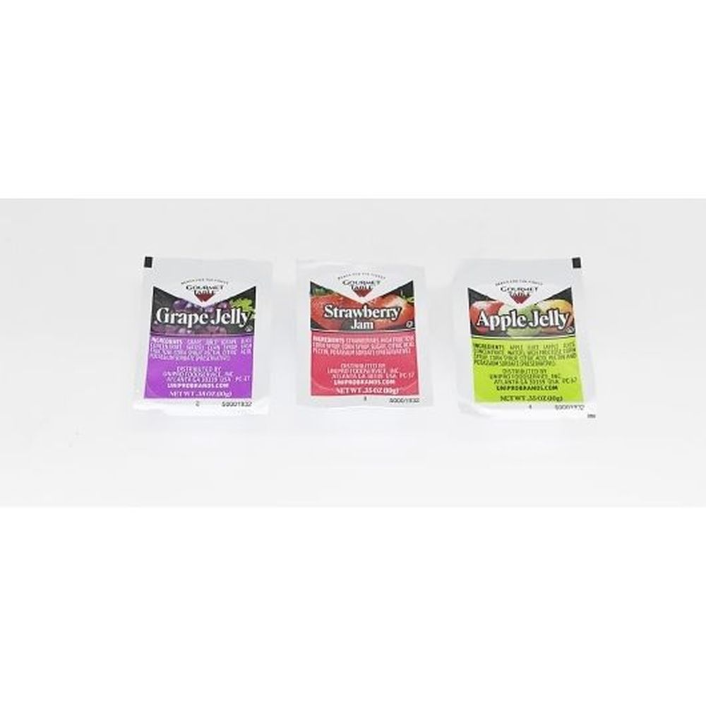 Gourmet Table Grape, Apple And Strawberry Jelly/jam - Assortment Cups, 10 Gram -- 200 Per Case