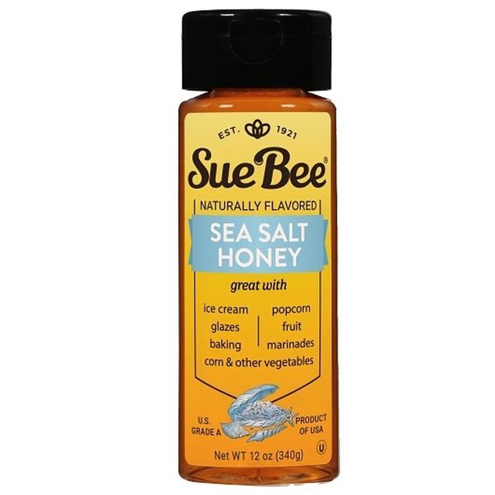 Sue Bee Sea Salt Honey - Cylinder, 12 Ounce -- 6 Per Case