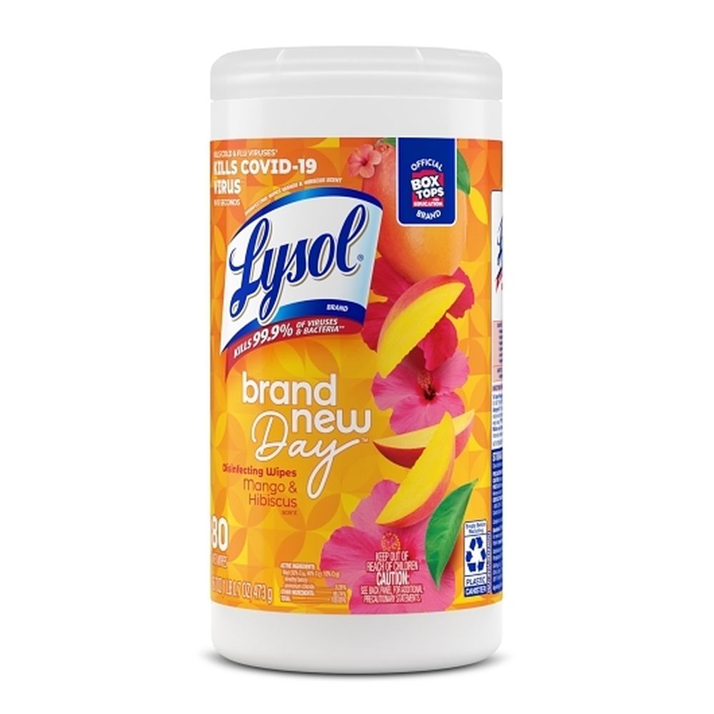 Lysol Brand New Day Mango And Hibiscus Disinfecting Wipes, 80 Count -- 6 Per Case