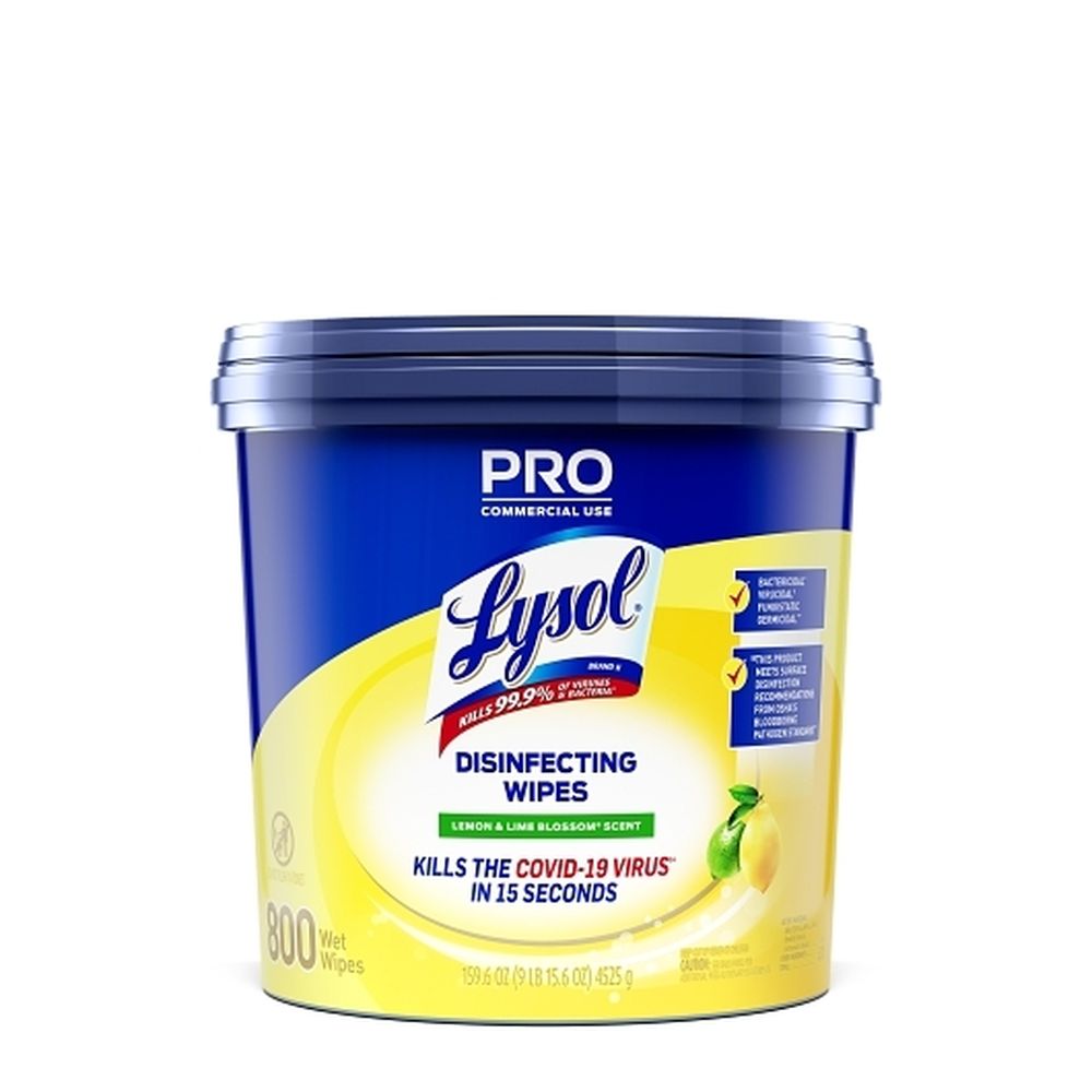 Lysol Professional Lemon And Lime Blossom Disinfecting Wipes - Bucket, 800 Count -- 2 Per Case