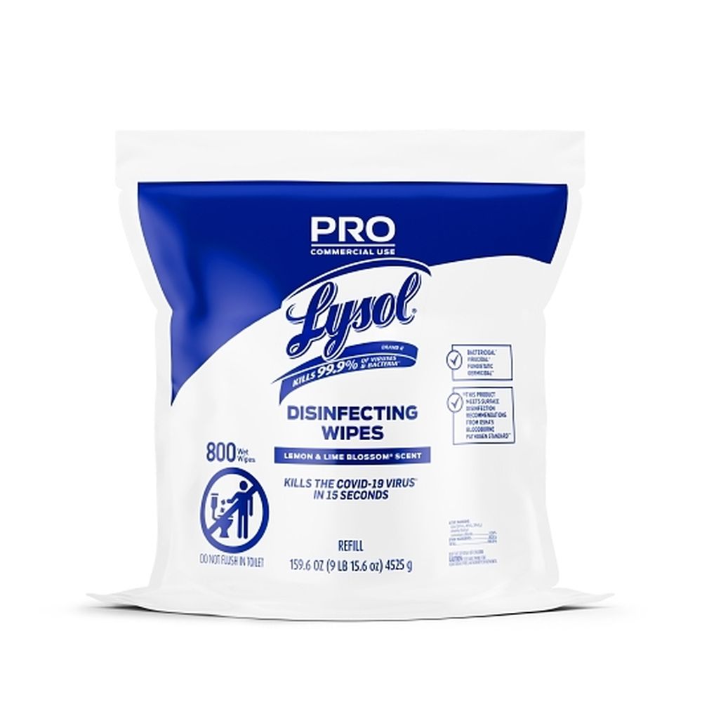Lysol Lemon And Lime Blossom Disinfecting Wipes, 800 Count -- 2 Per Case