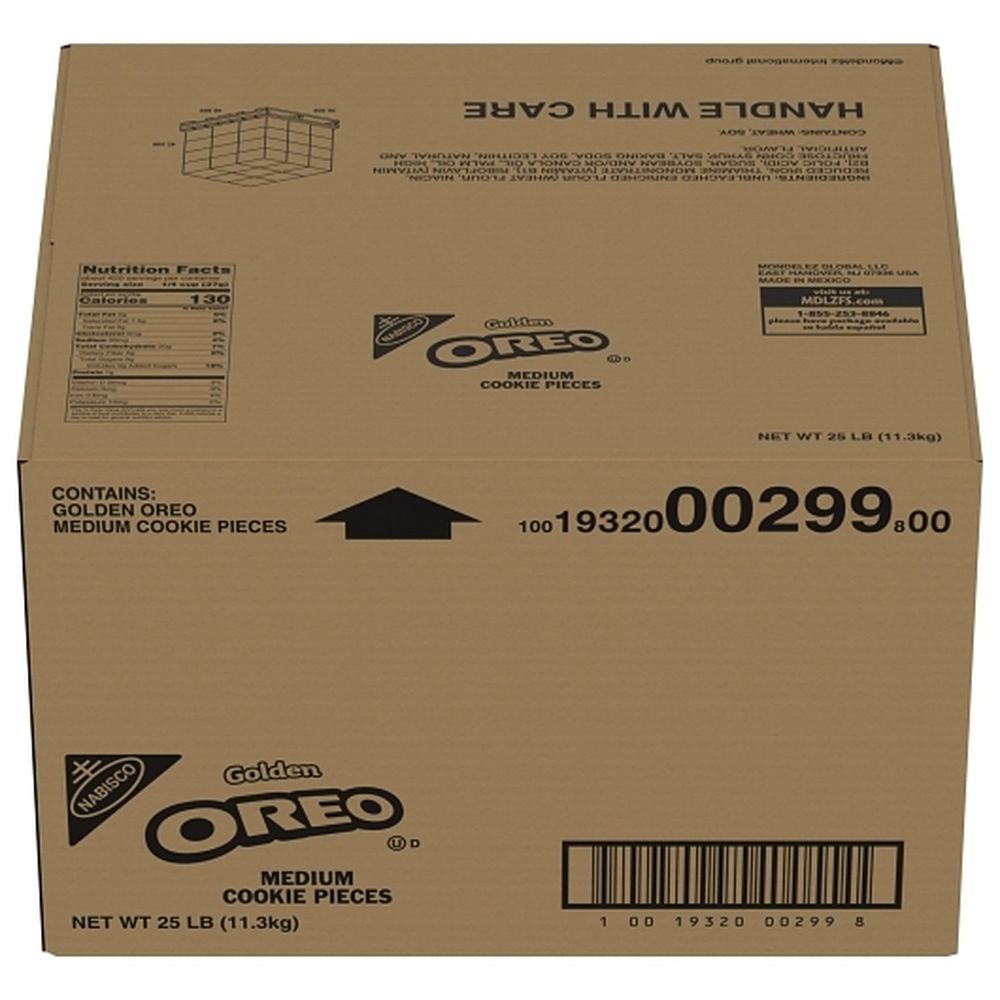 Oreo Golden Medium Cookie Pieces, 25 Pound