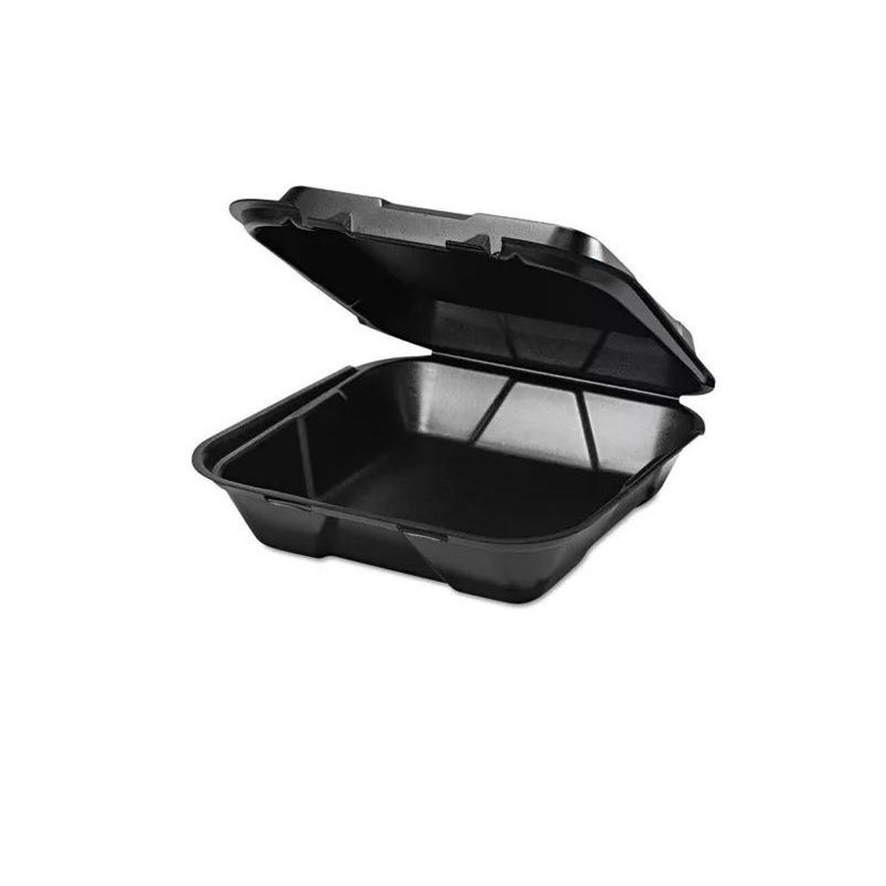 Snap It Lock Black Foam Large 1-Compartment Hinged Container