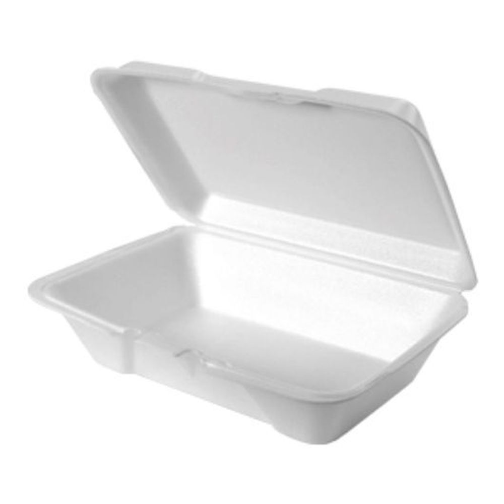 Genpak 9.19 X 6.5 X 2.875 Inch White Large Deep All Purpose Foam Hinged Container, 100 Count -- 2 Per Case