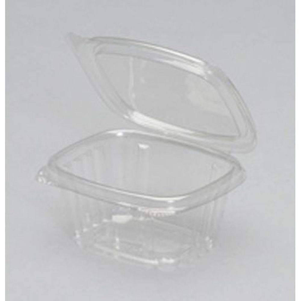 6 Ounce APET Clear Hinged Rectangle Deli Container