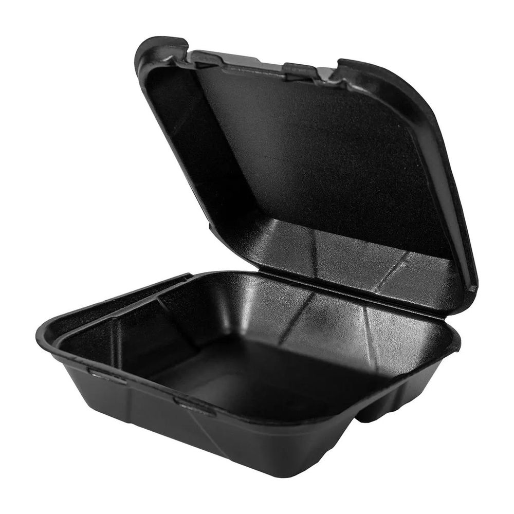 Snap It Lock Black Foam Vented Square Hinged Container