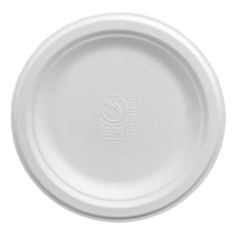 Harvest Molded Fiber Natural White PFAS Free Round Plate 7 inch