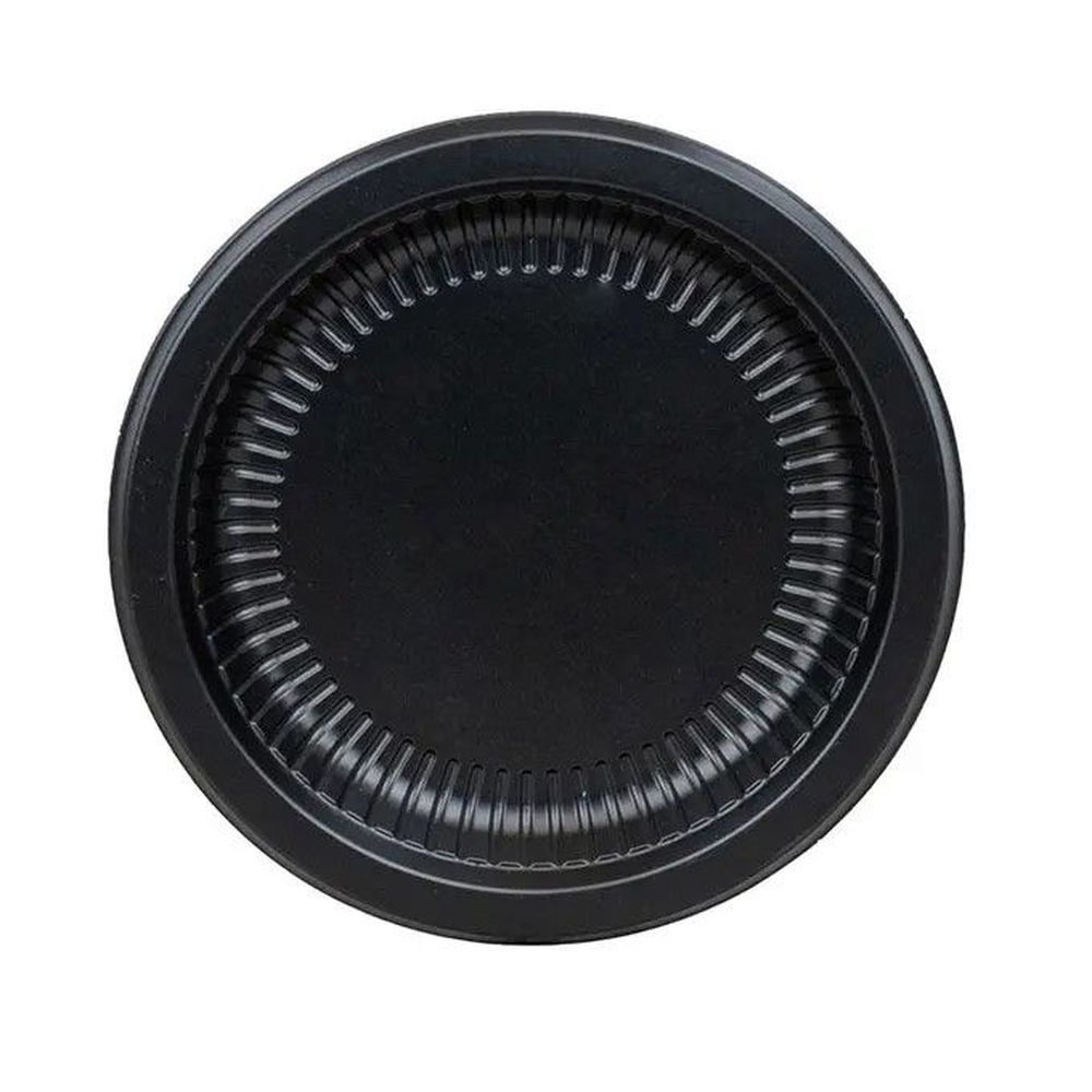 GenWare Black Polypropylene Round Ribbed Plate 7 inch