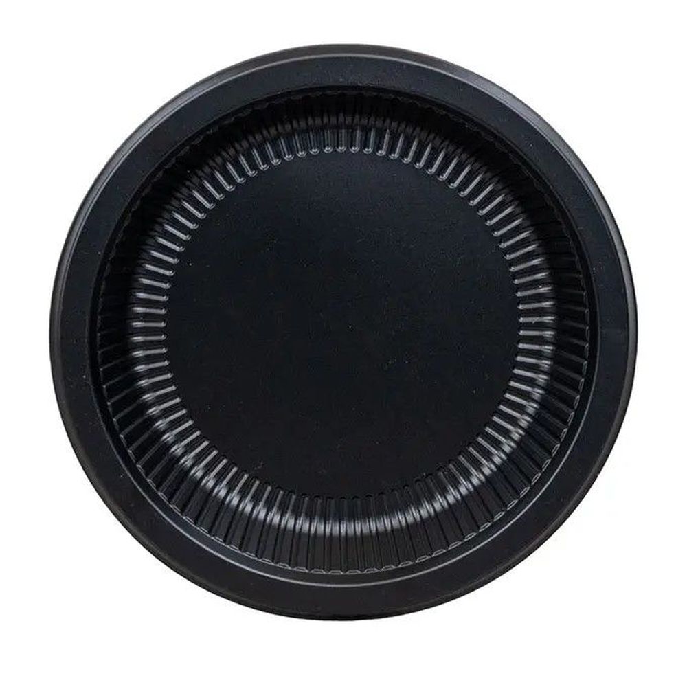 GenWare Black Polypropylene Round Ribbed Plate 9 inch