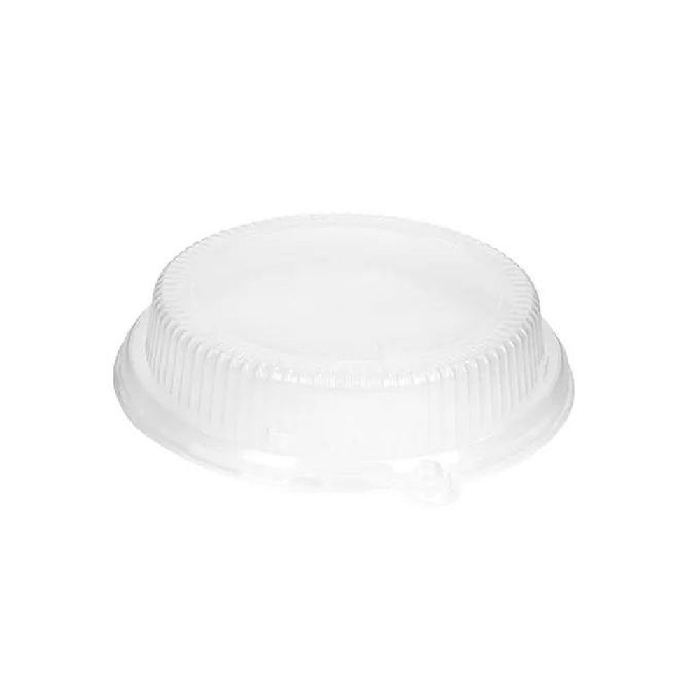 Clear Polypropylene Round Ribbed Plate Lid 9 inch
