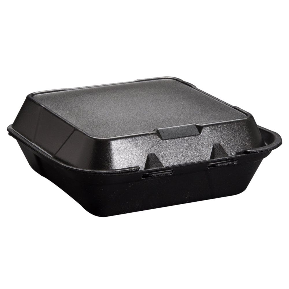 Snap It Lock Black Foam Medium 1 Compartment Square Hinged Container