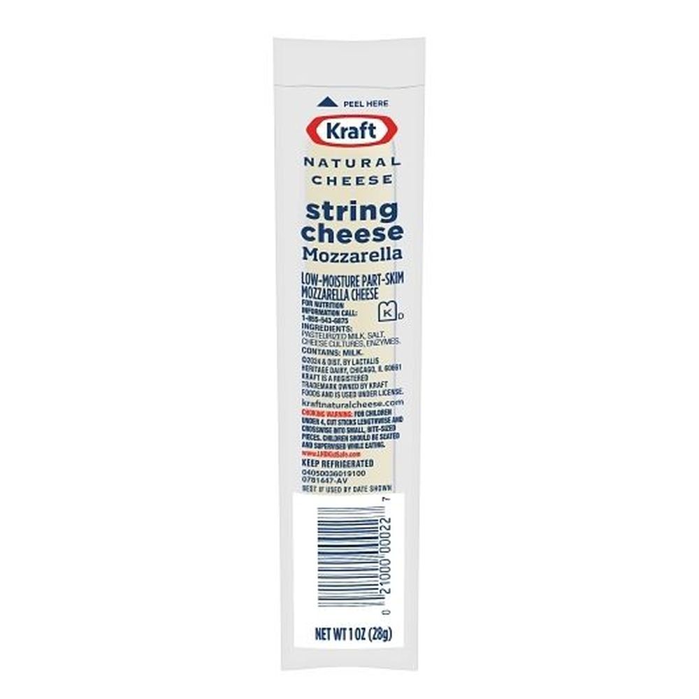 Low Moisture Part Skim Mozzarella String Cheese Stick